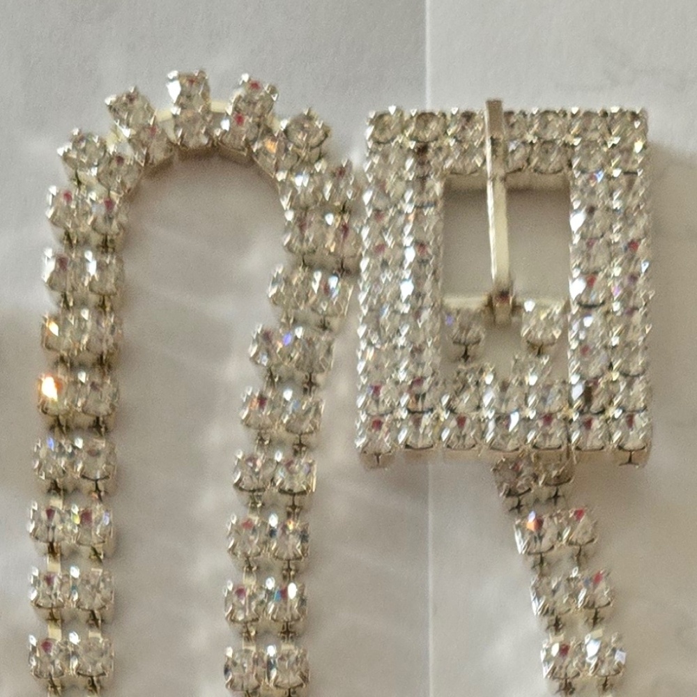 Silver rhinestone accent belt